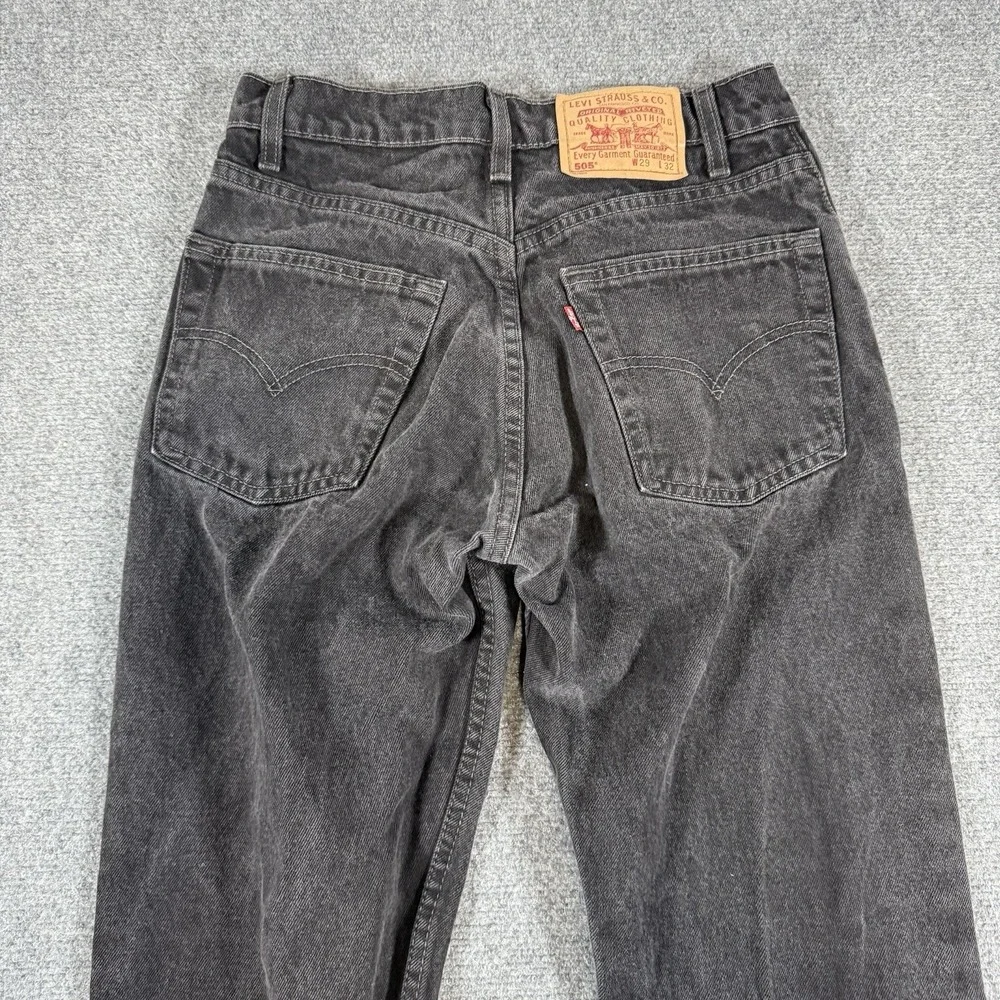 Vintage Levi's Jeans Mens 29x32 (Actual 26x28) Black 505 Regular Fit 100% Cotton